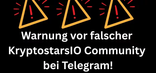 Warnung vor falscher KryptostarsIO Community bei Telegram!