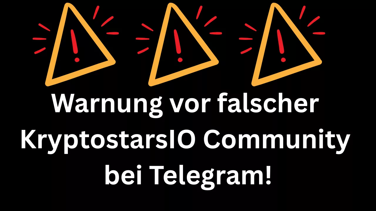 Warnung vor falscher KryptostarsIO Community bei Telegram!