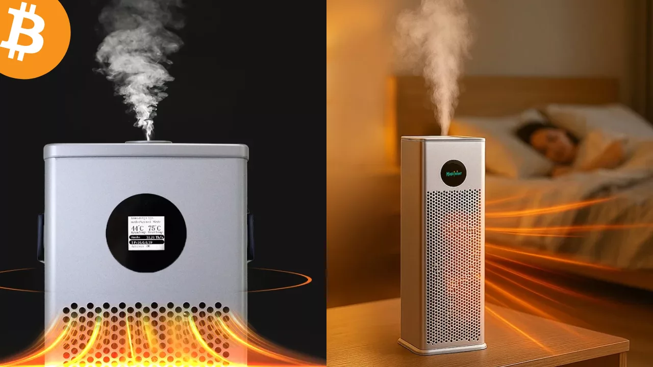 Bitcoin Miner, Luftbefeuchter und Heizung